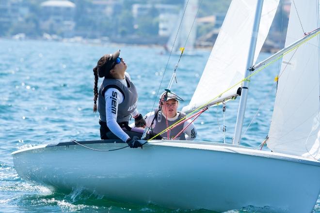 Nia Jerwood and Lisa Smith winning 420 pair - 2015 Sail Sydney Regatta © Robin Evans